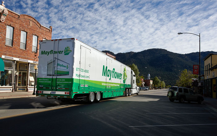 Mayflower truck in town